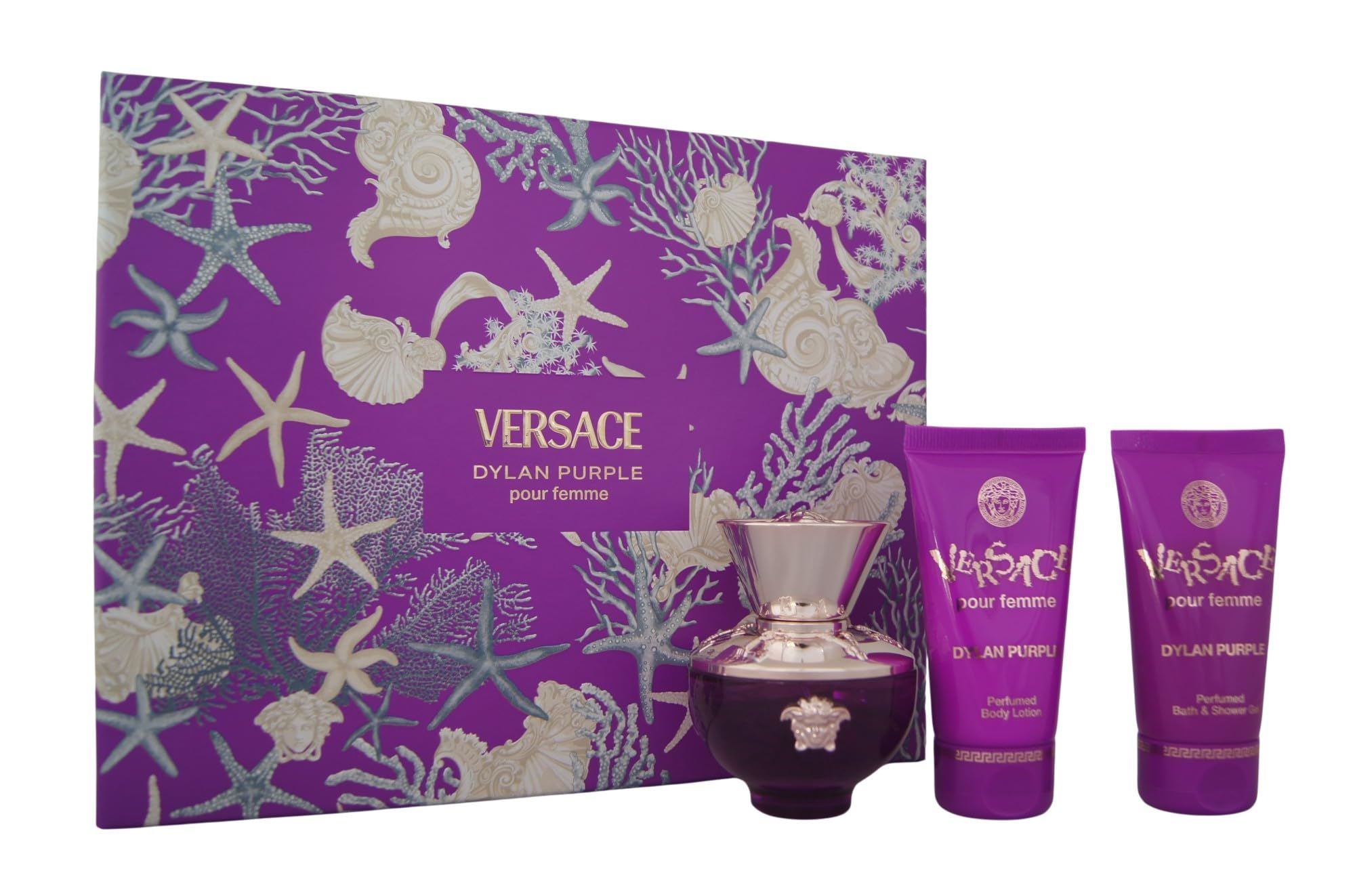Versace Dylan Purple for Women - 3 Pc Gift Set 1.7oz EDP Spray, 1.7oz Perfumed Bath and Shower Gel, 1.7oz Perfumed Body Lotion