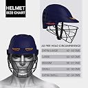 moonwalkr Mind 2.0 Cricket Helmet Head Guard for (55-58) CM Head Size Protective Gear with 30 Air Vents, Impact Resistant up to 160 kmph Batting Cricket Helmet (Small, Blue) gallery image
