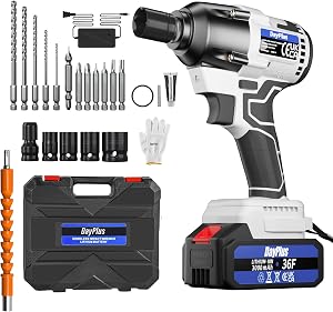 21V 3 in 1 Cordless Impact Wrench Cordless Drill Ratchet Cordless Screwdriver Brushless, 4pcs Scokets, 12 Drill Bits, 1/2" Drive Dual Speed Automatic Power Tool with LED Work Light