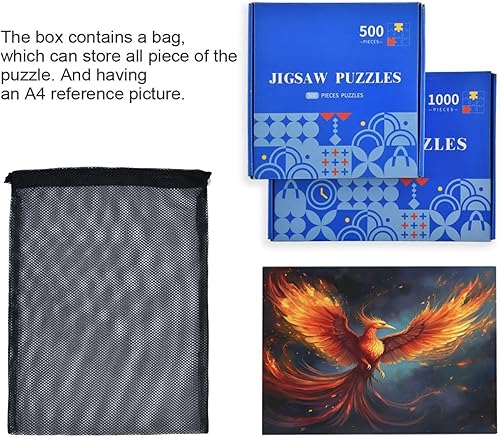 Miniatura 7 de xigua Fire Phoenix Puzzle 1000 piezas - Rompecabezas de madera para juegos familiares - Adecuado para adolescentes y adultos