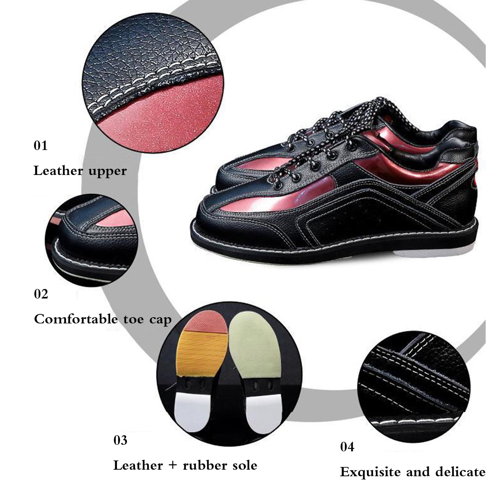Zapatillas Deportivas Bowling,Zapatos De Bolsos Bowling,Zapatos De Bowling Adulto,CóModo Y Flexible,Uso Prolongado,Buen Soporte,Fiestas Corporativas Y Cualquier Evento Entretenido