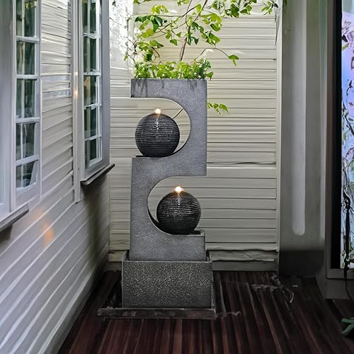 Miniatura 7 de Fuentes de agua para interiores y exteriores, gran 46.05 pies de alto, moderna cascada de agua, fuente para interiores y exteriores, grande con