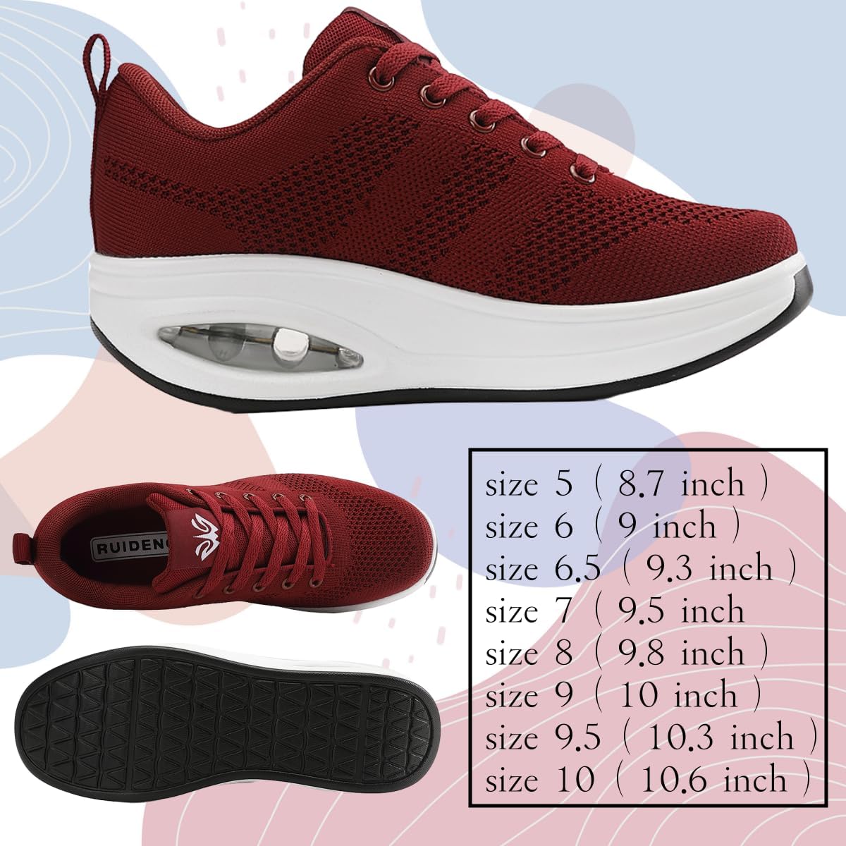 Walking Shoes for Women Air Cushion Nurse Slip Resistant Work Sock Sneakers Food Service Platform Comfortable Weight Light - Image 4