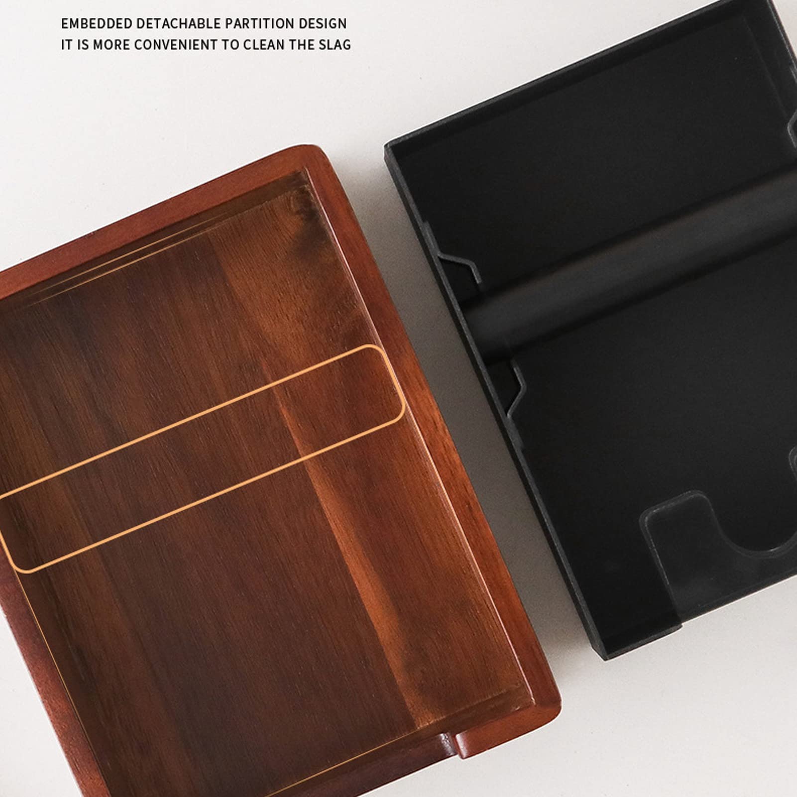 Buachois Knock Box per Caffè, 21x16cm Cestino per Fondi di Caffè in Ferro Integrato in Legno ABS con Manico, Porta Secchio per Fondi di Caffè per Caffetteria, Mensa, Ristorante