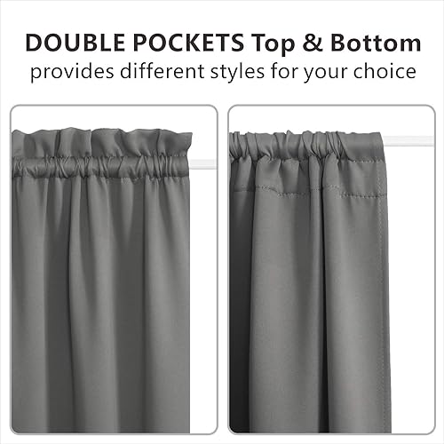 Miniatura 10 de Aquazolax Paneles de cortina corredizos de cristal para puerta, Cortinas opacas sólidas con aislamiento térmico de alta calidad, cortinas opacas de