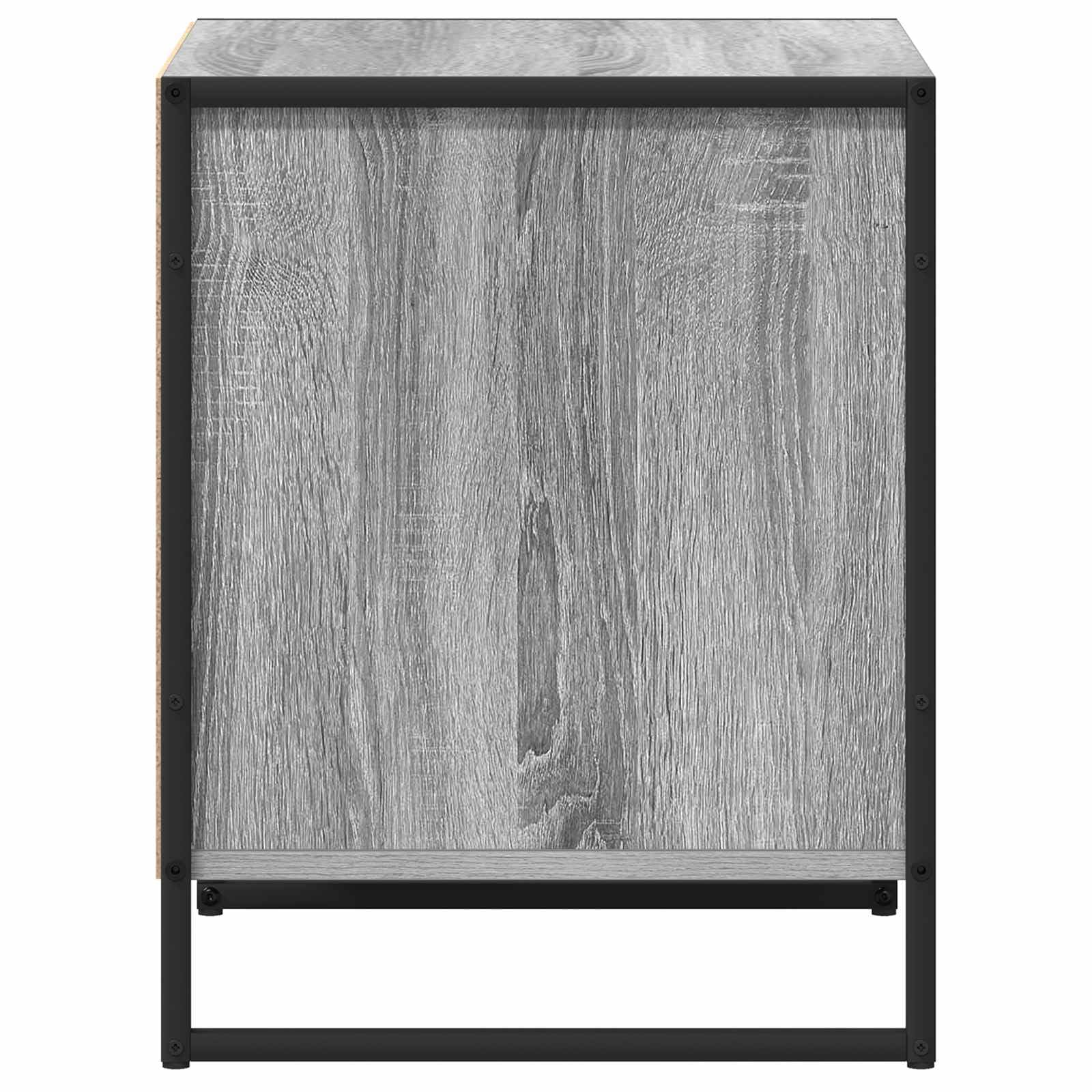 Comodino Sonoma 50 × 39,5 × 50 cm legno con cassetto, gambe in acciaio inox, moderno tavolo laterale per camera da letto e soggiorno