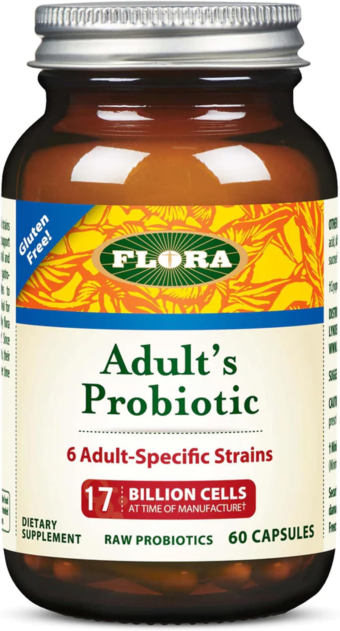 Adult's Probiotic - Vegetarian Daily Probiotic for Gut & Digestive Health - Includes Lactobacillus & Bifidobacterium - 17 Billion CFU - Gluten-Free - Keep Chilled - 60 Capsules