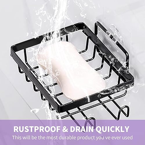 Miniatura 5 de Jabonera autodrenante para pared de ducha, no perforada, fácil de limpiar, soporte para jabón, apto para baño, fregadero de cocina