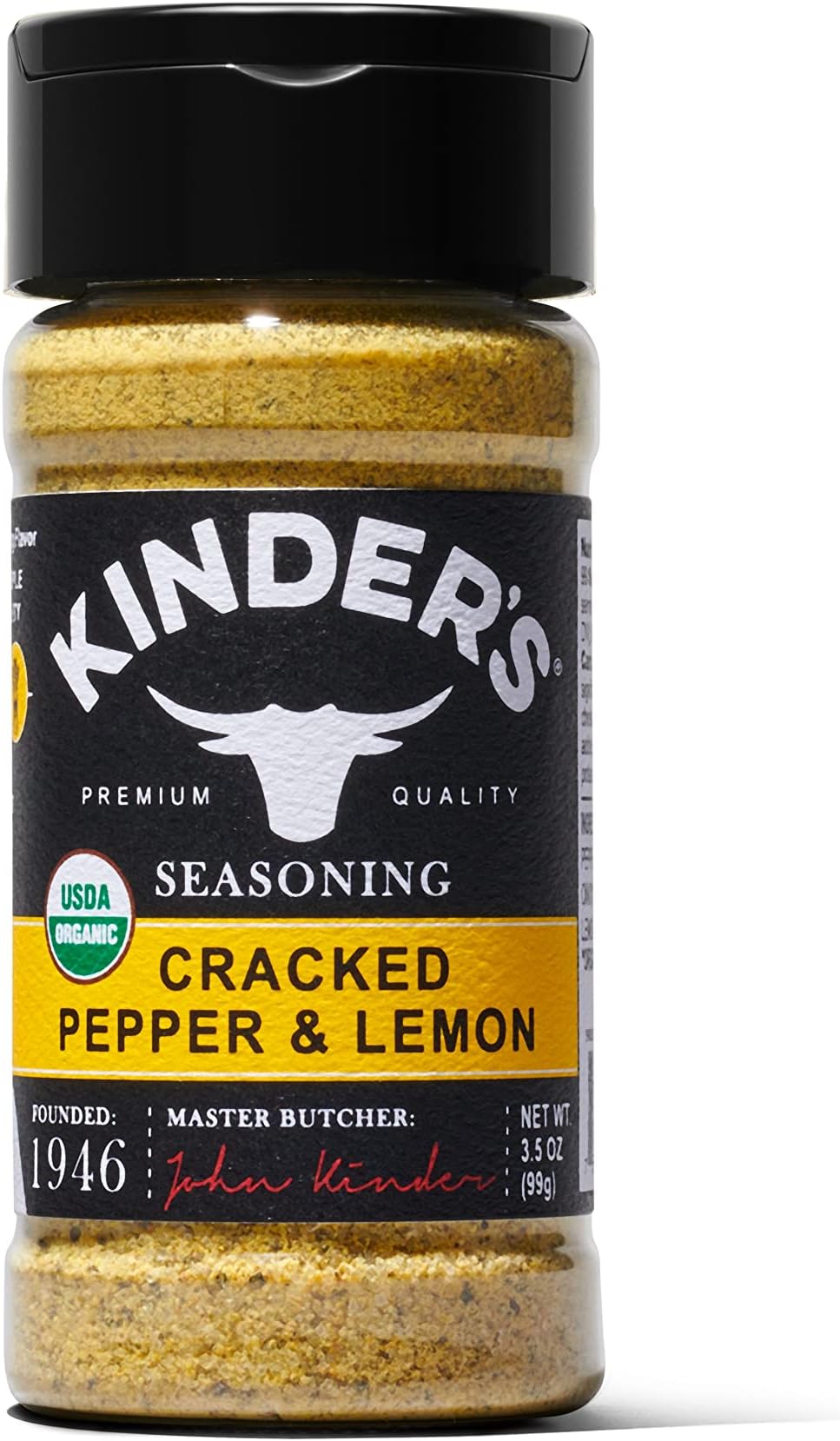 Kinder's Organic Cracked Pepper and Lemon Seasoning