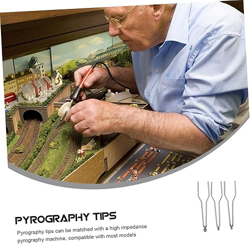 Miniatura 5 de FOYTOKI 3 unids punta de pirógrafo Pro Herramientas Herramientas de leña Kit de cuero Pirografía Alambre Plumas Pluma Accesorios de quema de madera