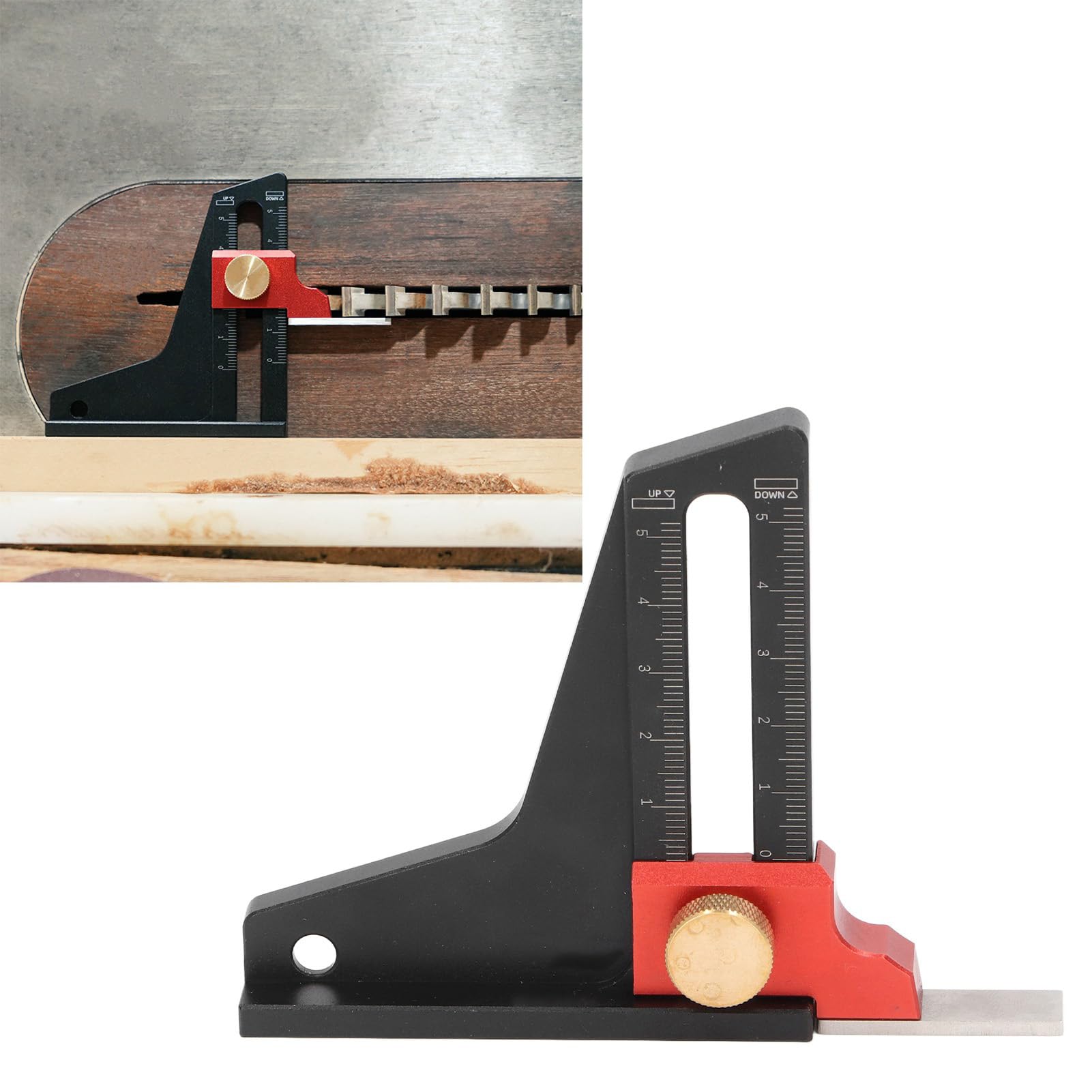Aluminum Alloy Woodworking Saw Table Height Gauge, Versatile Height Aperture Caliper Gauge for Depth Measurement Tool, Miter Heights, Height Gauge Depth Measurement Tool Depth Gaug