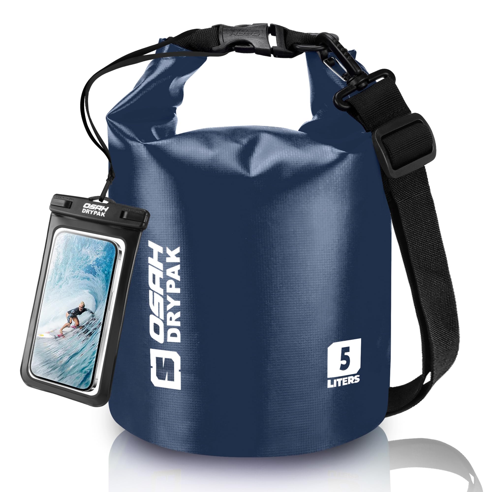 Waterproof Dry Bag, 5L/10L/20L/30L/40L Roll Top Lightweight Storage Backpack with Phone Case for Women &amp; Men, Floating Waterproof Sack for Travel, Swimming, Kayaking, Paddle Board, Camping &amp; Beach