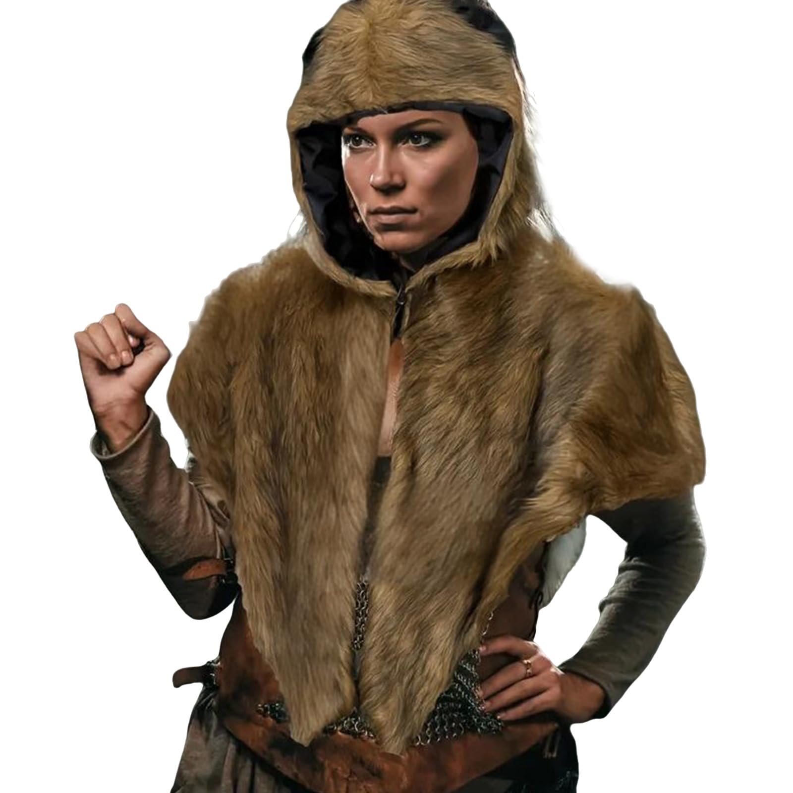 MICFENY Soft Polyester Hooded Capes Scarf Lightweight Warm Wrap Costume Shawl For Cold Weather Travel And Indoor Use