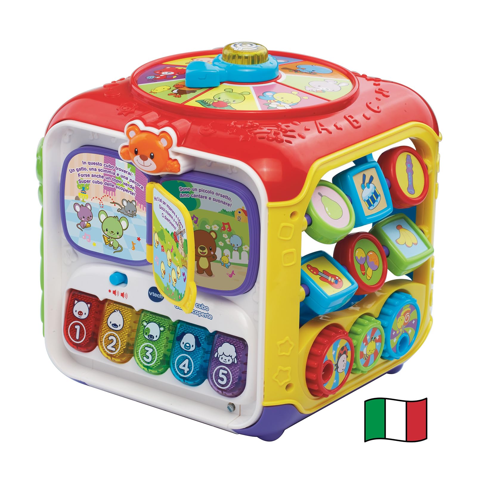 VTech Super Cubo delle Scoperte Giochi Educativi Bambini 9-36 Mesi | Forme, Pianoforte, Tante Attività, Gioco Interattivo, Lingua Italiana, Batterie Incluse
