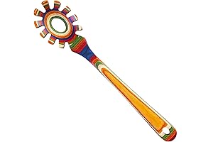Baltique Marrakesh Acacia Wood Spaghetti Spoon and Pasta Server with Sharp Teeth and Ergonomic Design