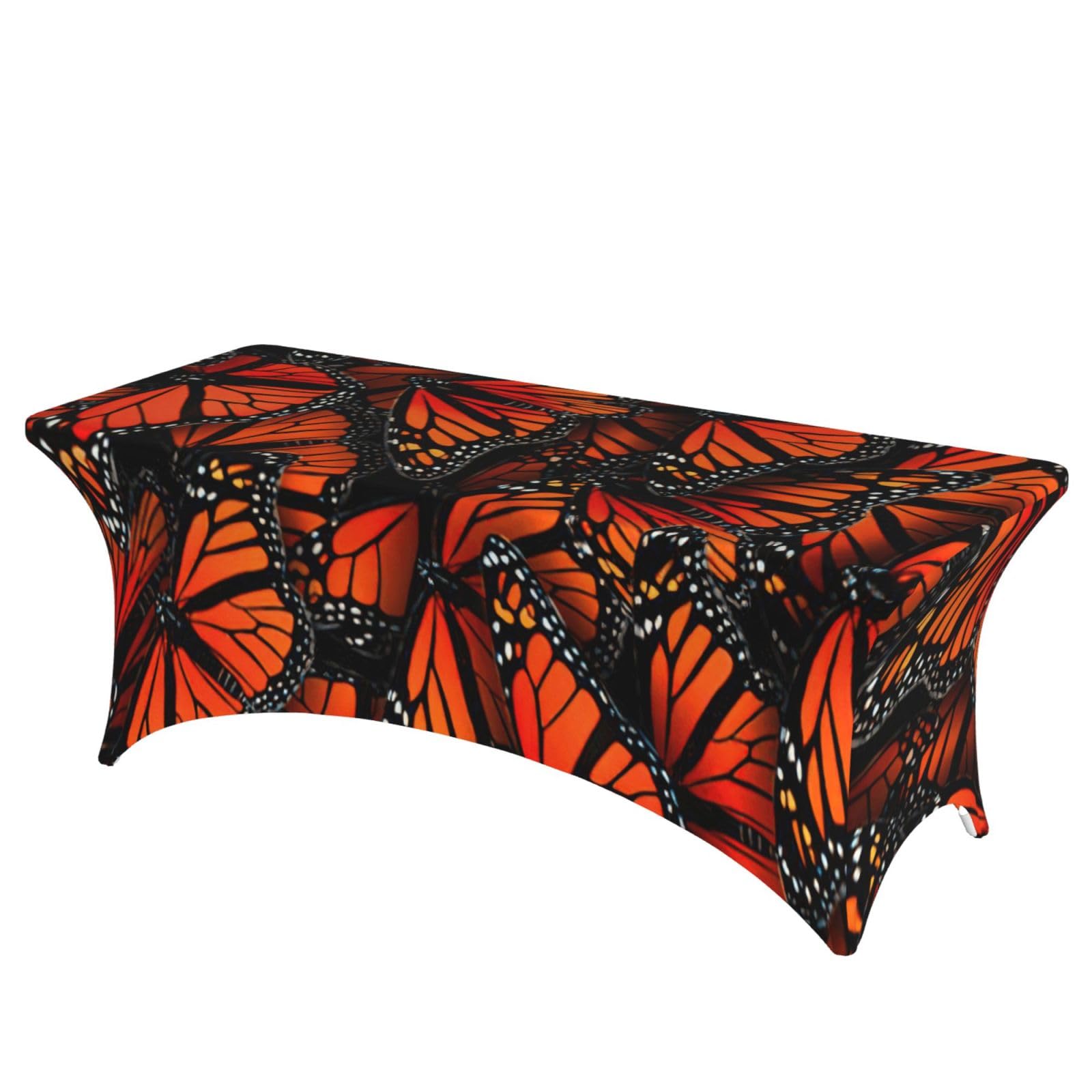 AYYQWE Monarch Butterflies. Print Elastic Rectangular Tablecloth For Banquet Outdoor Picnics Office Table Cover