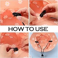 Vista 4 de SATINIOR 2 clips ajustables para correa de sombrero con cerraduras de cordón para golf, pesca y otros deportes