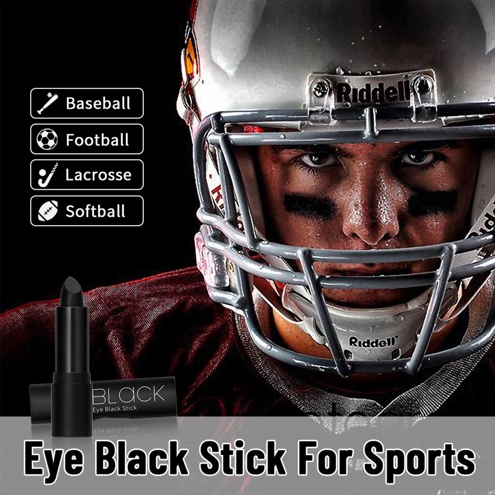 Eye Black Stick,Stick per Pittura Occhi Neri,Occhio nero Stick Face Paint Stick,Nero Stick per lo Sport,Cosplay Face Paint Stick,Eye Black Stick per Viso,Face Painting Stick Trucco Eye Stick