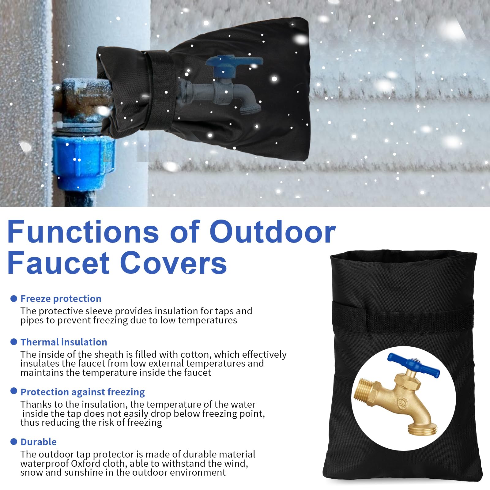 Snapklik.com : 3 Pack Outdoor Faucet Covers For Winter Freeze ...
