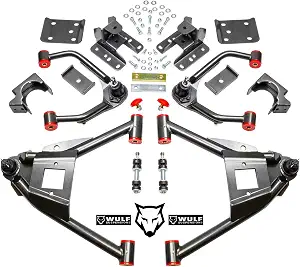 WULF Suspensions 4" Front / 5–6" Adjustable Rear Drop Control Arm Lowering Kit