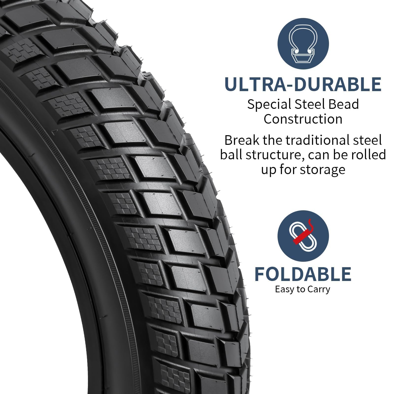 YunSCM 2PCS Plegable 20 Pulgada Neumáticos 20x4.0 ETRTO 98-406 más 2PCS 20 Pulgada Cámara de Aire AV32mm Valve Compatible 20x4.0 Neumáticos para Bicicletas eléctricas