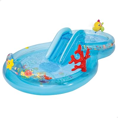 INTEX Piscina Infantil Hinchable con tobogán y Base Acolchada