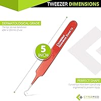 Vista 3 de Pinzas para puntos negros, extractor de comedia quirúrgica y astillas con punta de acero curvada, herramienta ideal para eliminar manchas y acné