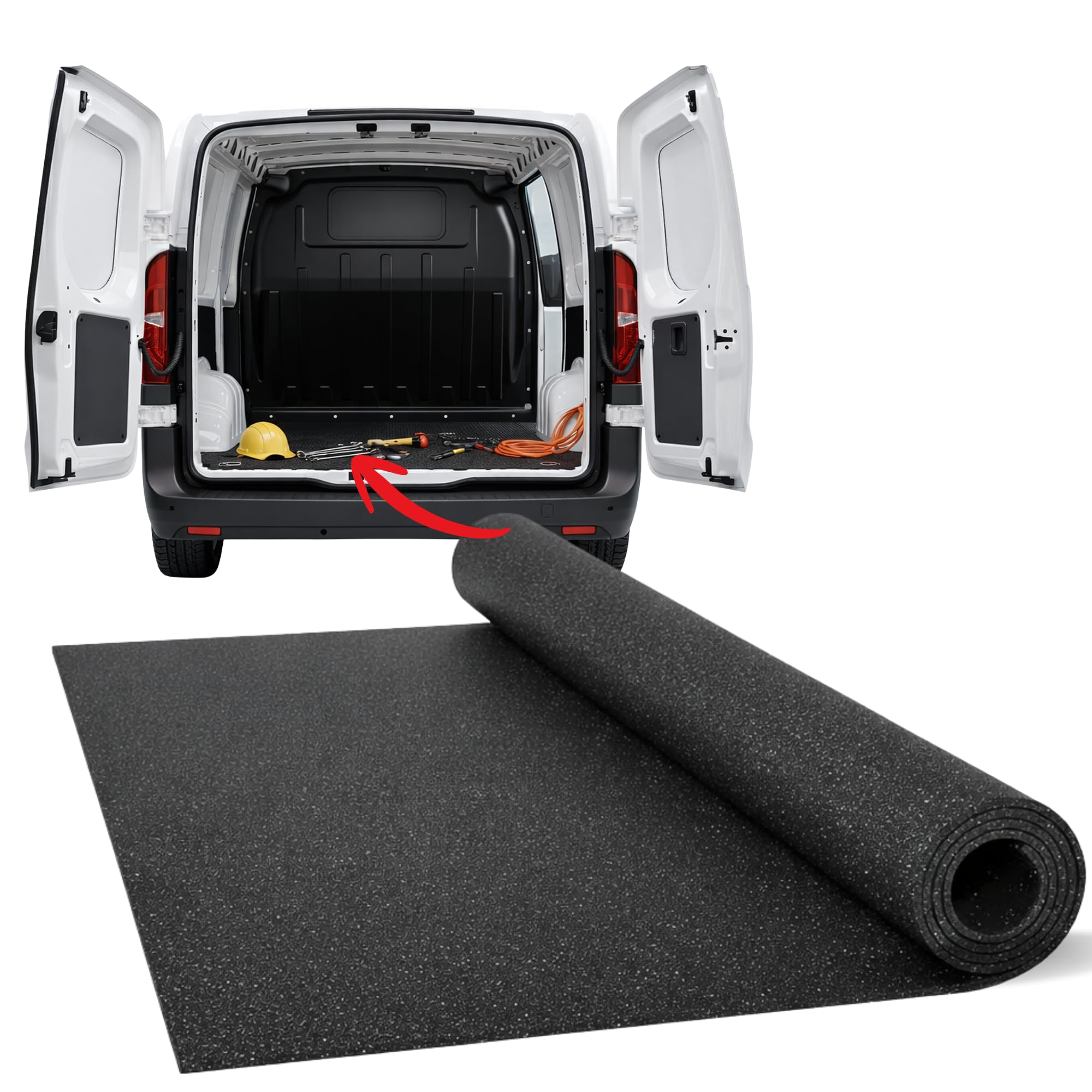 Gummimattenprofi Antirutschmatte 6mm x 100cm x 5m | Ladungssicherung | Rutschhemmende Gummimatte | zuschneidbar | 250 t/m² belastbar | temperaturbeständig –30 °C bis +110 °C
