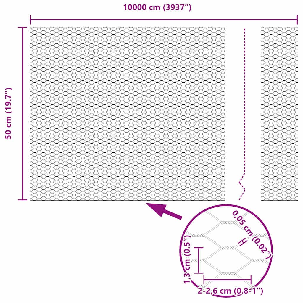 Cerca Hexagonal Plateado 0,5 x 100 m Acero galvanizado para gallineros y huertos,Protege Animales pequeños,Uso Exterior Seguro y versátil Tamaño de Malla 13 mm