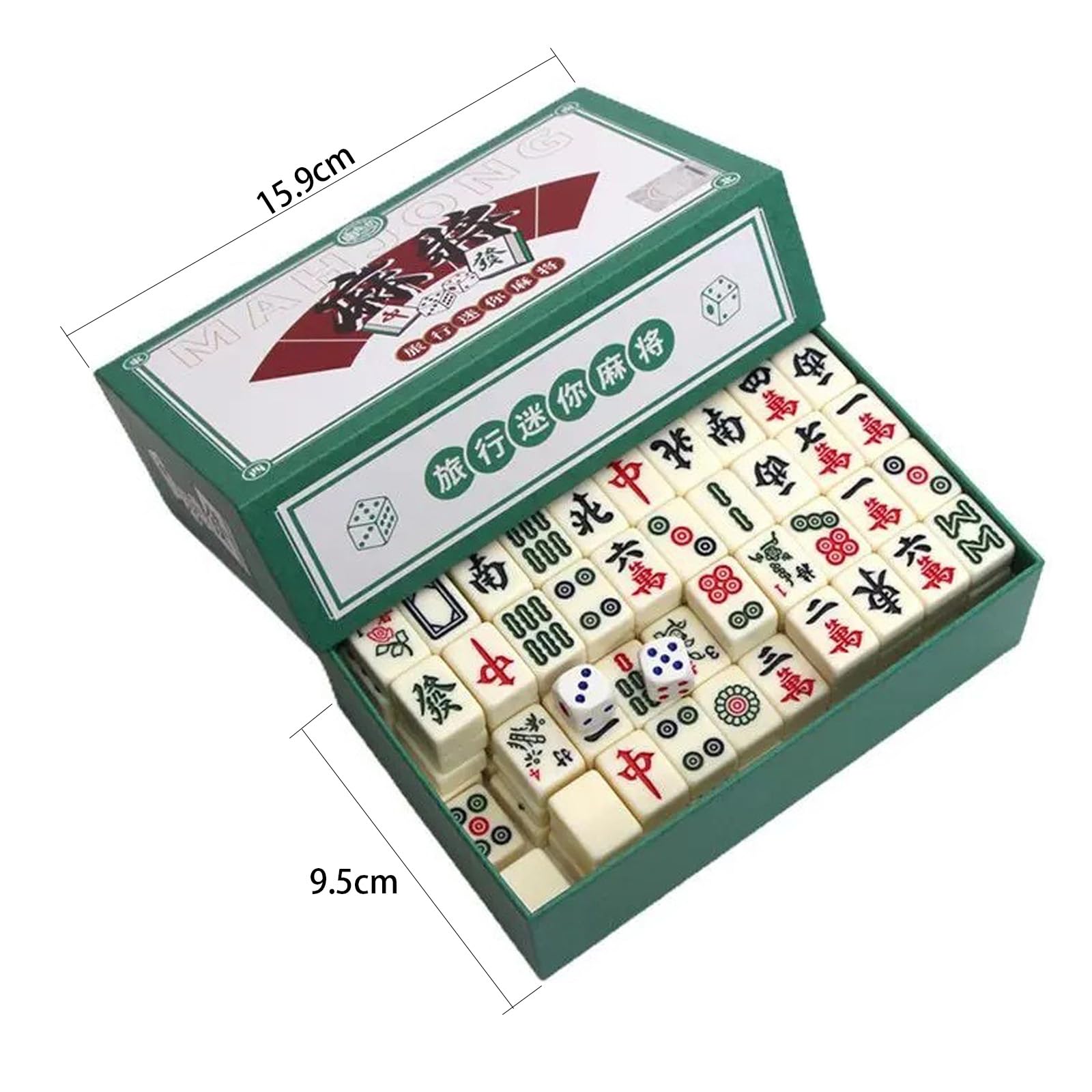 Mahjong - Mini Zestaw Tradycyjnej Chińskiej Gry Planszowej z 144 Kamieniami, Przenośny