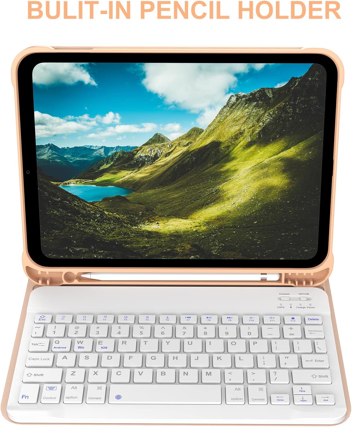 KVAGO for iPad (A16) 11th Generation Case with Keyboard 11 inch 2025, Smart Stand Folio Keyboard Cover with Pencil Holder for iPad 10th Generation 10.9 inch 2022, Detachable Bluetooth Keyboard (Pink)