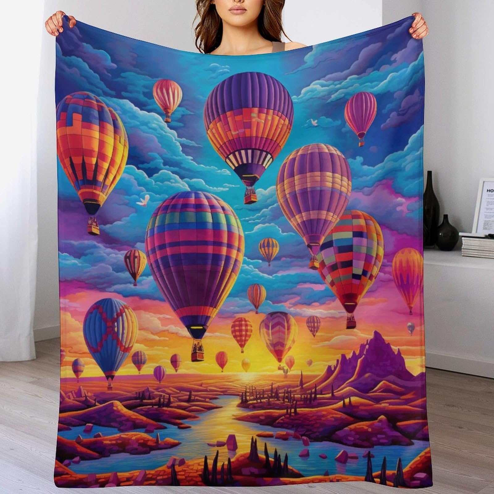Couverture montgolfière en flannel douce : le cadeau déco et bien-être idéal