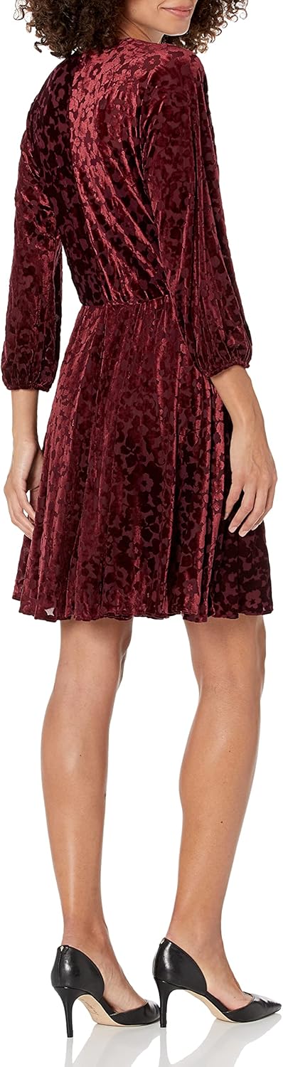 Tommy Hilfiger Womens Velvet V-Neck Shift Dress - Image 2