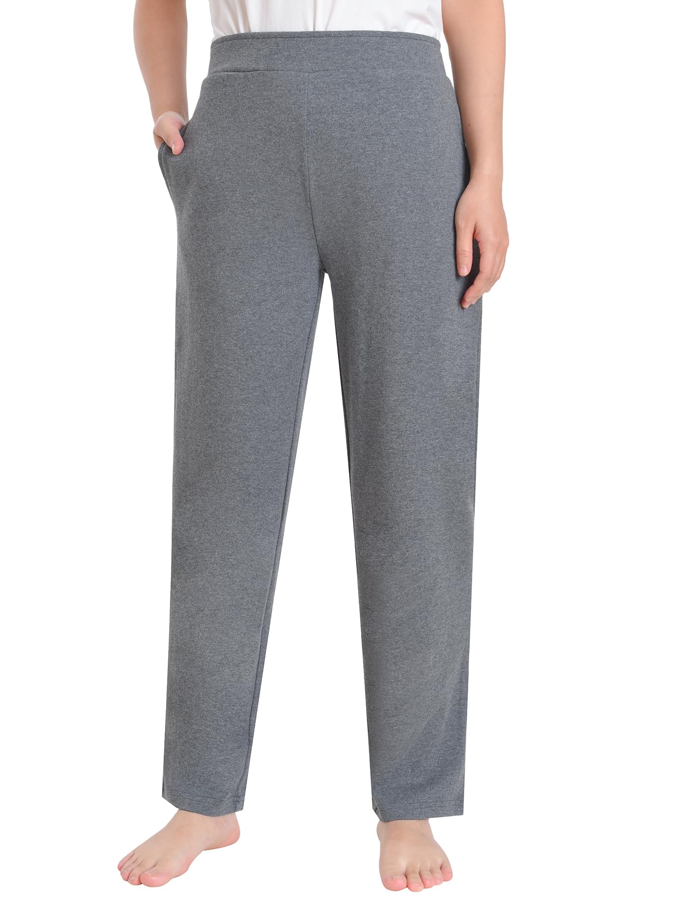 Womens Petite Knit Pants Pull On with Pockets