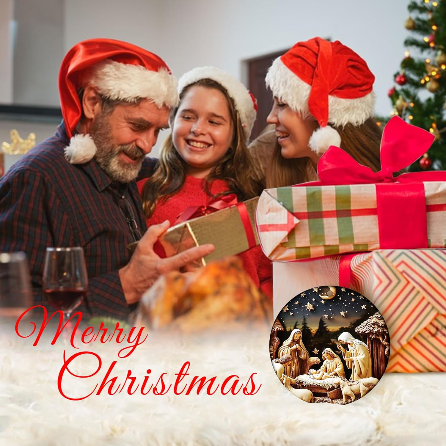 SICOHOME Nativity Ornaments - 3" Acrylic Christmas Ornament Set - Catholic Nativity Scene, Jesus, The Birth of Jesus Decorations, Gifts - Image 7