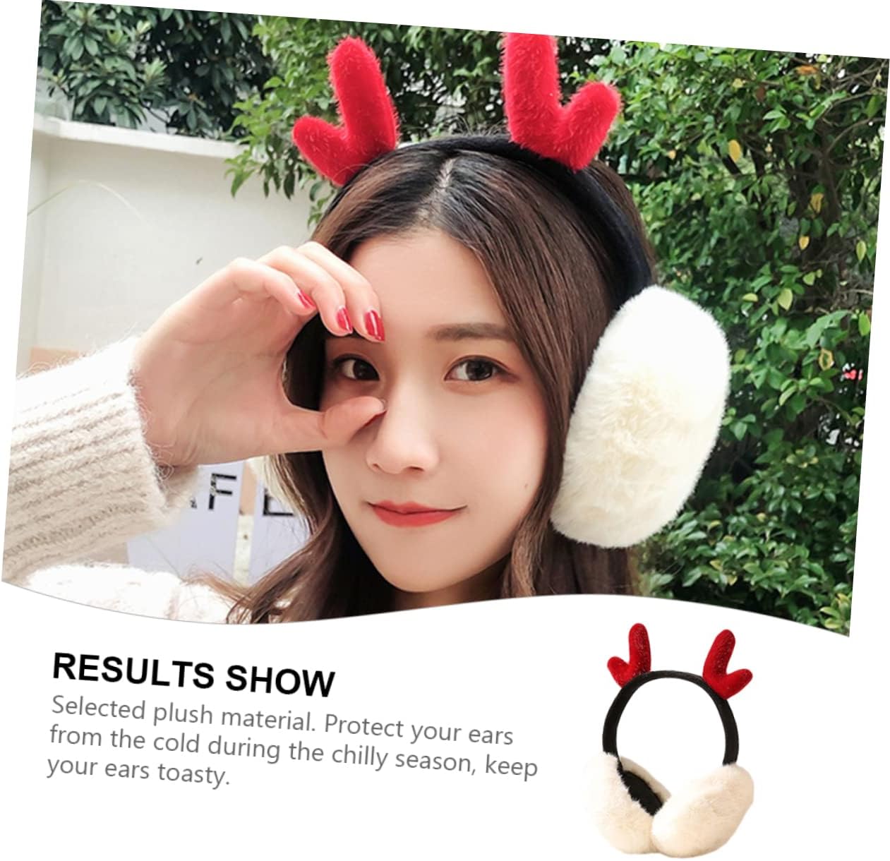 1pc Plush Earmuffs Adorable Antler Design for Girls Warm Ear for Outdoor Activities Like Skiing Snowboarding Ice Skating Cozy Stylish Ear Warmers