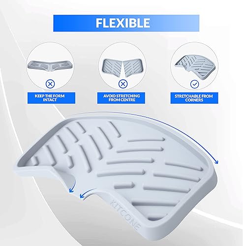 Miniatura 3 de Jabonera de baño de silicona con boquilla de drenaje  Organizador de fregadero para baño y cocina, bandeja de jabón para platos, fregador, mostrador