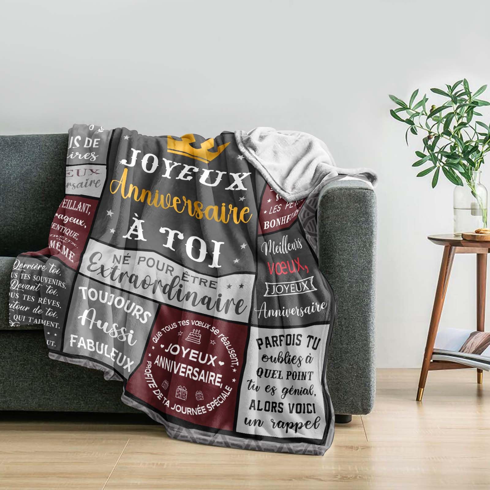 Cadeau Anniversaire Homme, Cadeau Homme Original Utile, Idee Cadeau Homme Papa Grand Pere Beau Pere Frere Ado Garçon Anniversaire, Happy Birthday Gifts, Cadeau Homme Couverture 150X130CM