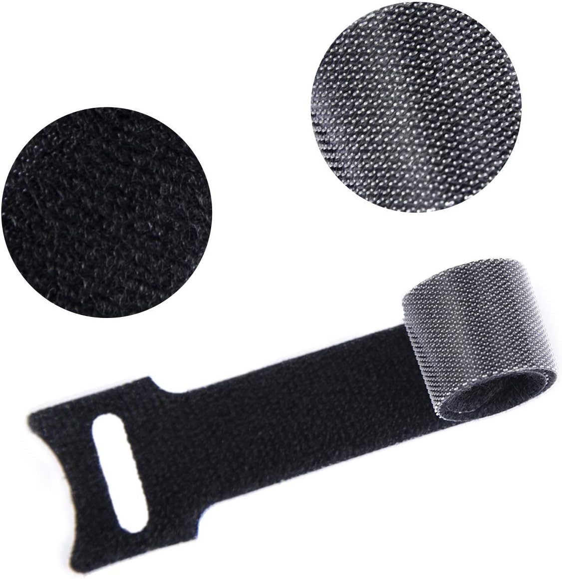 Patu Reusable Fastening Cable Ties - 60 Pcs (30 pcs 4" & 30 pcs 8") Microfiber Cloth Hook and Loop Cord Management Wire Organizer Straps, Assorted Colors