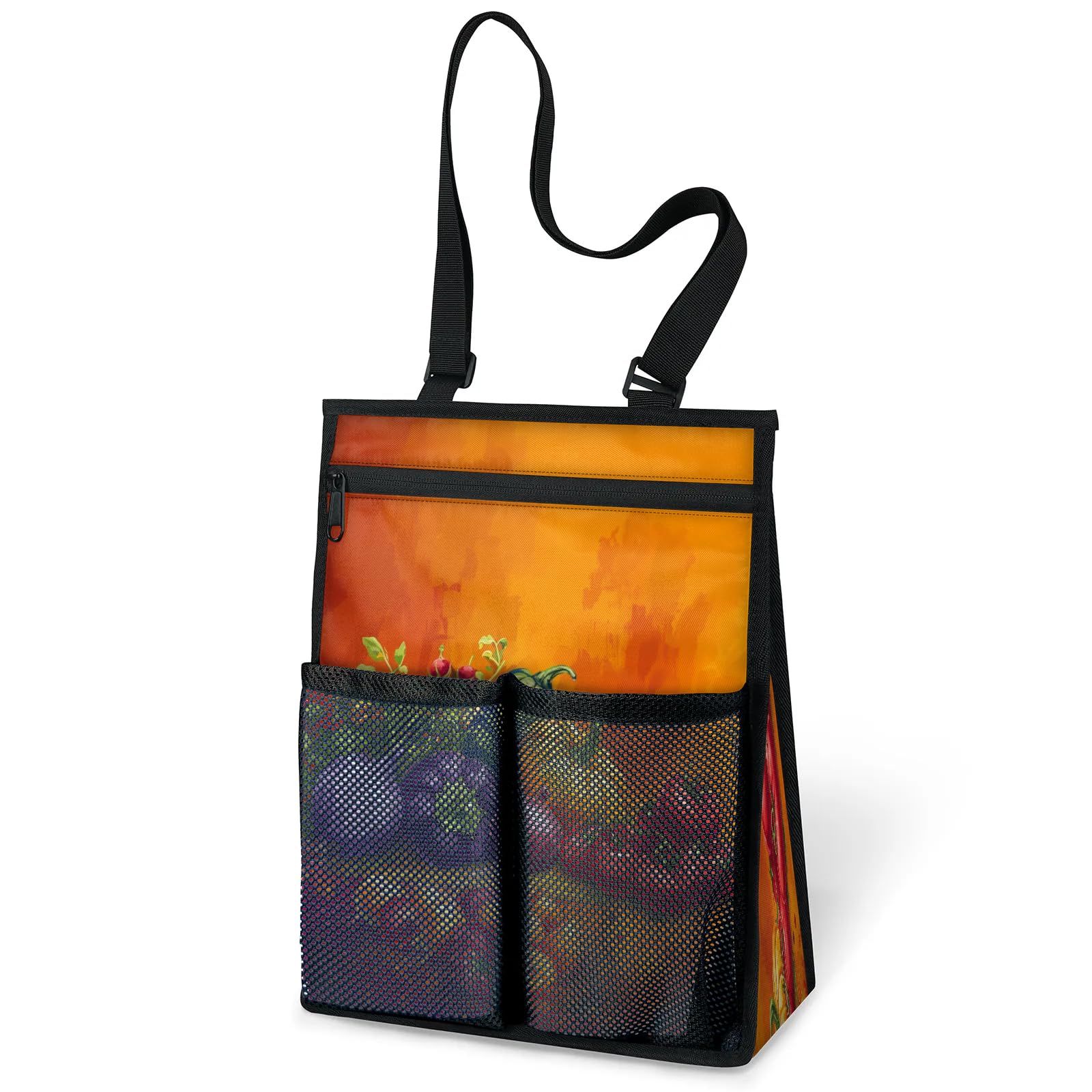 Ourtheme Vegetables Pattern Portable Shower Bag for Travel Gym Camp Beach Tote Shower Caddy Bags Hanging Toiletry Organizer
