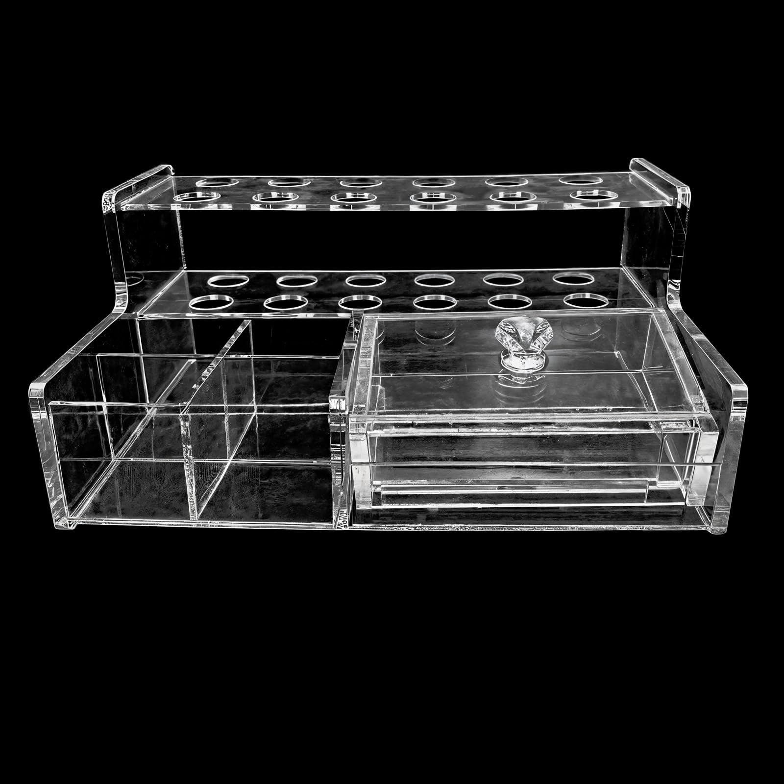 Spritzen-Organizer aus Verbundmaterial, 12 Löcher, transparenter Acryl-Spritzenhalter, platzsparender Harzapplikator-Organizer, große Kapazität, Zahn-Platzierungsständer