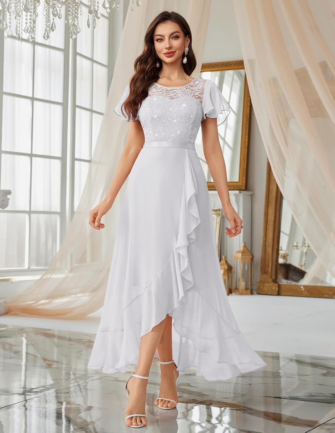 BeryLove Formal Dresses for Women 2026 Wedding Guest with Slit Cocktail Elegant Lace Long Prom Dress - Image 5