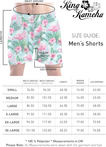 Generico Funky Hawaiian Board Shorts Trunks Swim Pants Men with Meshlining Drawstring Closure Casual Bright with Mesh Lining Costume Men's Long Costume Briefs, Army Green, M