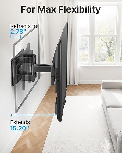 Miniatura 4 de USX STAR Soporte de pared para TV de movimiento completo para televisores de 37 a 85 pulgadas, soporta hasta 132 libras, se adapta a pernos de