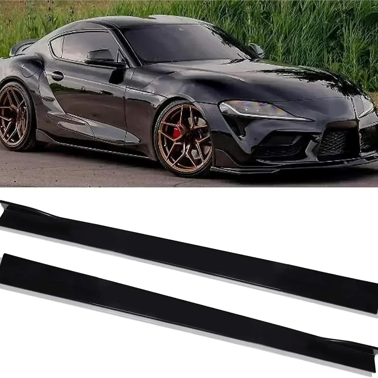 Compatible With Acura TL 2004-2008 78.7" Car Side Skirt Splitter Spoiler Lip Rocker Panel Extensions Body Kit Bumpers Black(Black)