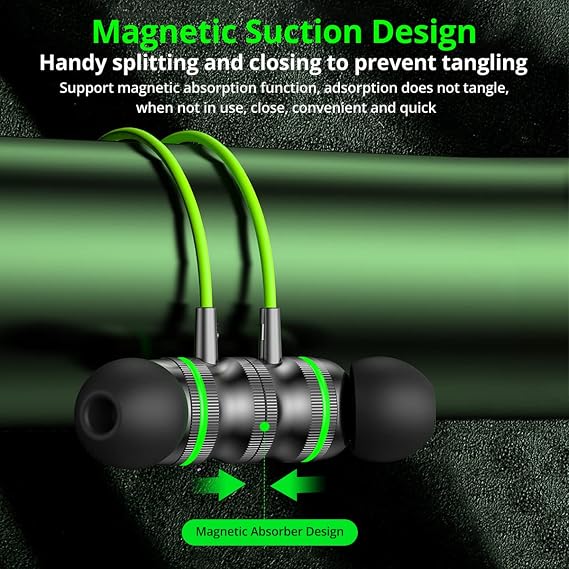 USB-C Headphones with Microphone, Wired Earbuds Magnetic in-Ear Type C Earphone,Volume Control, Noise Canceling, Compatible with Samsung Galaxy S24 S23 S22, for iPhone 17/16/15 (Green)