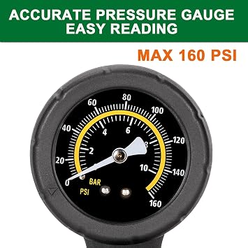 Bike Pump with Pressure Gauge- 160 PSI Bike Tire Pump