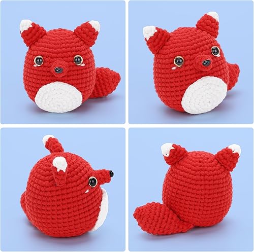 Miniatura 30 de Kit de ganchillo para principiantes: kit de ganchillo de vaca Highland, incluye hilo suave fácil de tejer, tutorial en video paso a paso, gancho