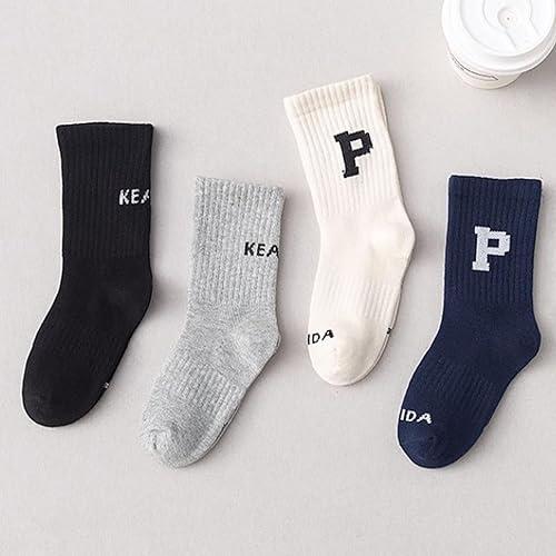 Miniatura 6 de TOPINCN 4 Pairs Kids Socks Cotton Children Socks Stylish Mid Calf Boys Girls Socks Cotton Kids Socks, Stylish Mid Calf Boys Girls Socks, Lightweight