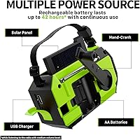 Vista 4 de FosPower NOAA Radio meteorológica de emergencia A6 19240mWh, banco de energía portátil, AM/FM, USB/solar/carga de manivela, funciona